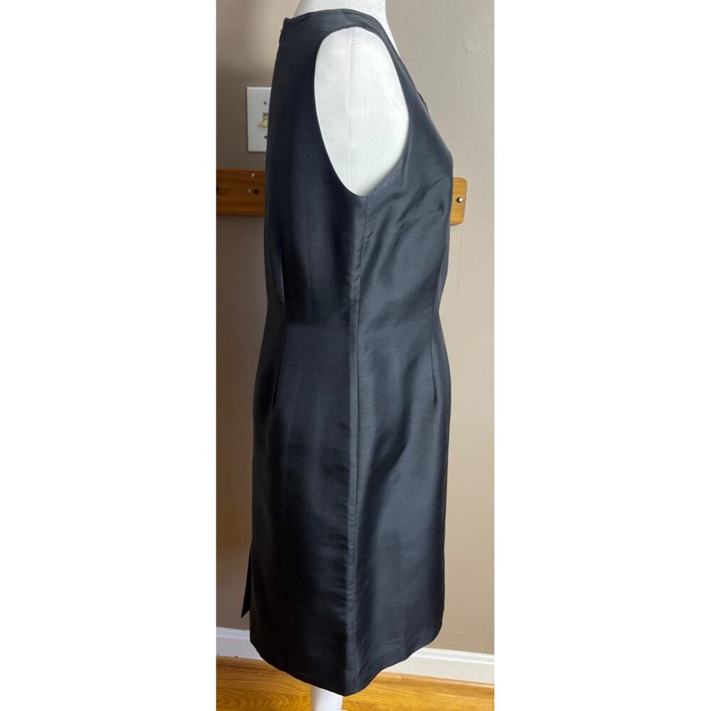 Worthington Silk Dress Black Sheath Normcore Classic Luxury Glam Party Womens 8 - Picture 5 of 12